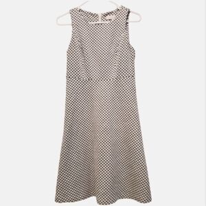 LOFT A line knee length black white chevron knit sleeveless dress jumper size 0